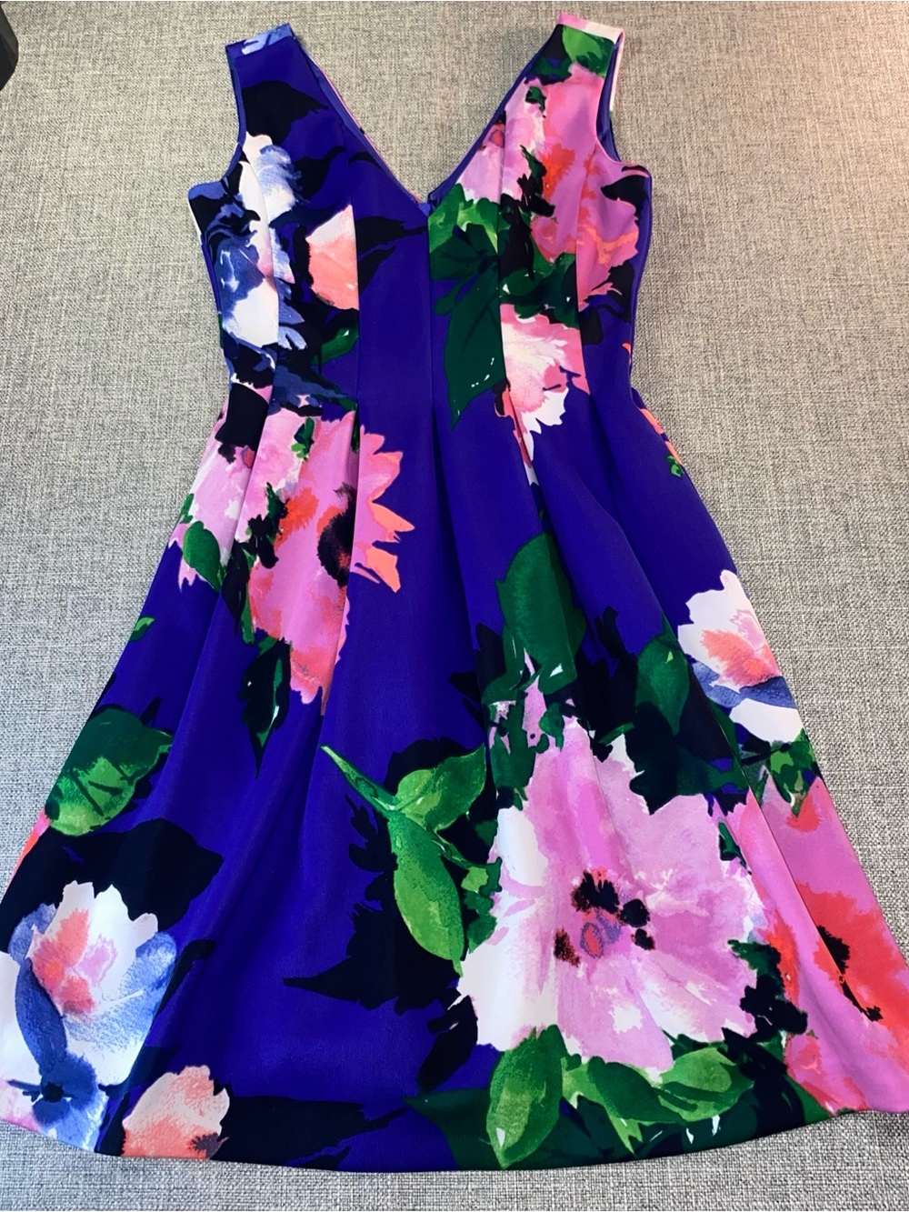 Vince Camuto Women's Abstract Floral Fit & Flare Scuba Dress Sleeveless Size 2p